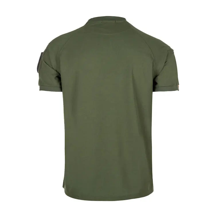 T-shirt vert olive à col rond, vue de dos