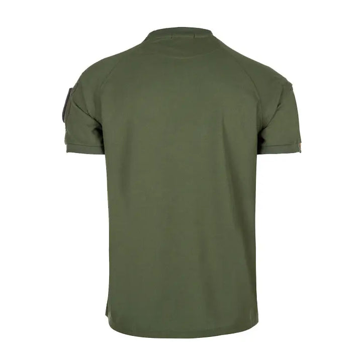 T-shirt vert olive à col rond, vue de dos