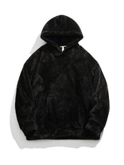 Sweat à capuche aspect peluche