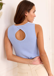 Débardeur maille aérien bleu