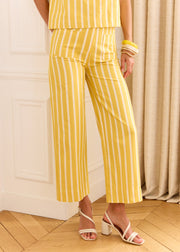 Pantalon jaune rayé 7/8
