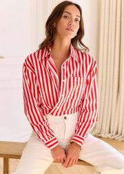 Chemise rayée rouge blanc