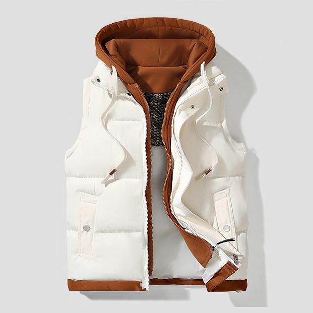 Gilet matelassé à capuche blanc, vue de face