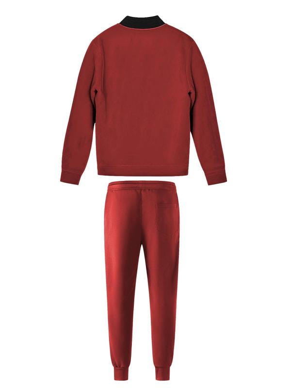 Ensemble zippé à col contrastant