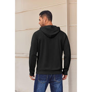 Sweat uni à poche kangourou noir — vue portée de dos