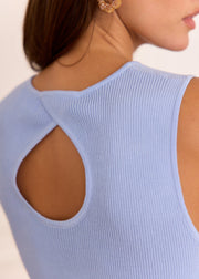 Débardeur maille aérien bleu
