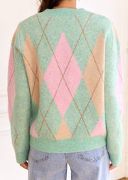 Pull vert rose Hugo — vue portée de dos