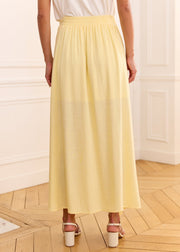 Jupe longue fluide jaune