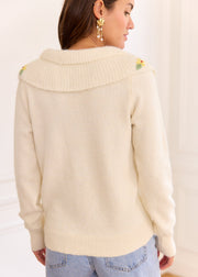 Pull beige Katia — vue portée de dos