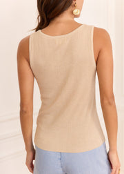 Top maille légère dorée fluide