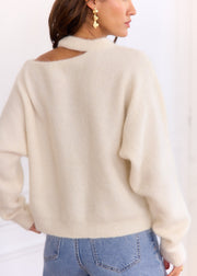 Pull écru Luana — vue portée de dos