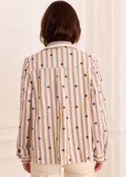 Chemise beige rayée