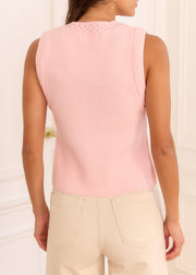 Gilet rose Renata — vue portée de dos