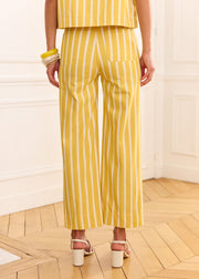 Pantalon jaune rayé 7/8