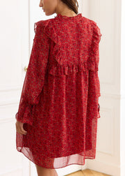 Robe rouge fleurie
