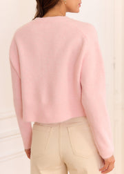 Gilet rose Rosalind — vue portée de dos