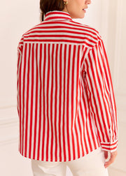 Chemise rayée rouge blanc