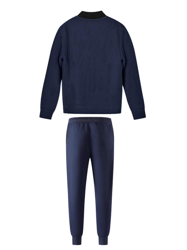 Ensemble zippé à col contrastant