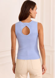Débardeur maille aérien bleu