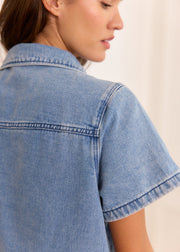 Robe denim multi-poches utilitaire