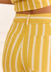 Pantalon jaune rayé 7/8