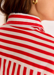 Chemise rayée rouge blanc