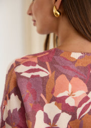 Pull prune à motifs
