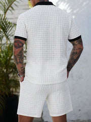 Ensemble t-shirt blocs de couleur blanc — vue portée de dos