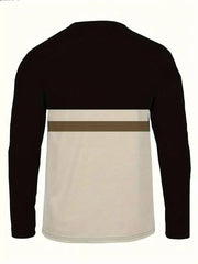 T-shirt noir et beige à manches longues, vue de dos