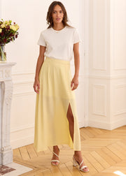 Jupe longue fluide jaune