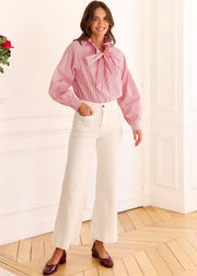 Blouse rayée rouge