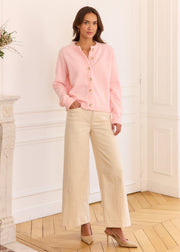 Gilet rose Sophie — vue portée en pied