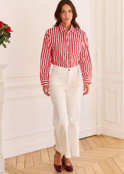 Chemise rayée rouge blanc
