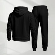 Ensemble veste capuche pantalon — noir vu de dos, capuche et bas de jogging