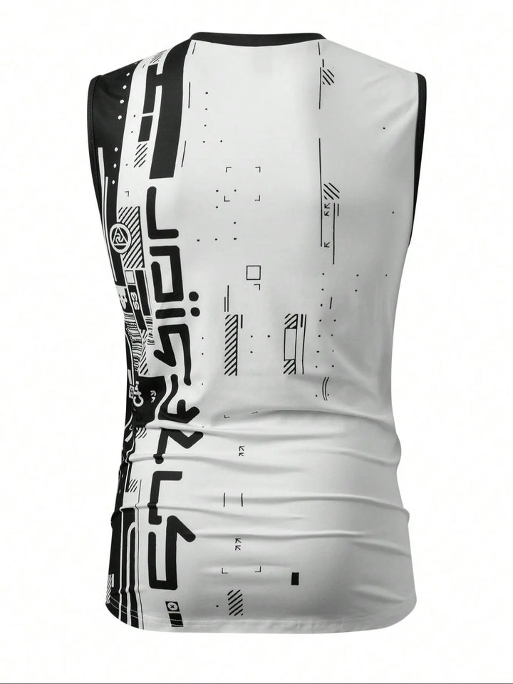 Haut sans manches blanc et noir, vue produit