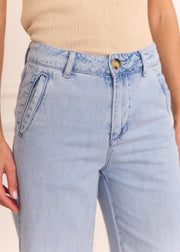 Jean taille haute bleu ciel