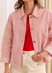 Veste rayée rouge esprit marine