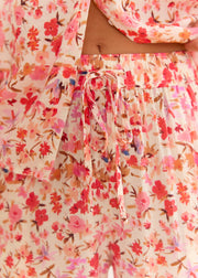Pantalon fleuri rose viscose