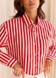 Chemise rayée rouge blanc