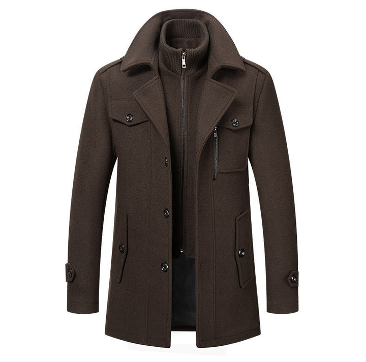 Manteau à revers boutonné 2-en-1