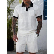 Ensemble t-shirt blocs de couleur blanc — vue portée de trois-quarts