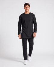 Ensemble haut long et pantalon noir — vue de face