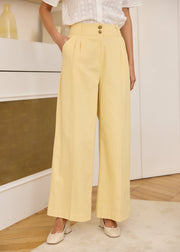 Pantalon coton coupe large
