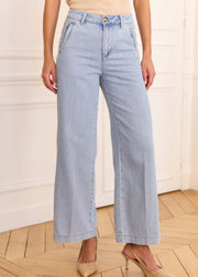 Jean taille haute bleu ciel