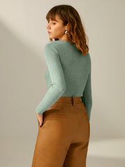 Pull côtelé manches longues
