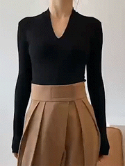 Top tricot manches longues