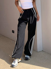 Pantalon de jogging à bandes noir, vue portée de face