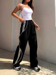 Pantalon de jogging à bandes noir, vue portée de face