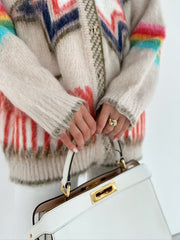 Cardigan oversize tricot khaki
