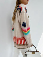 Cardigan oversize tricot khaki